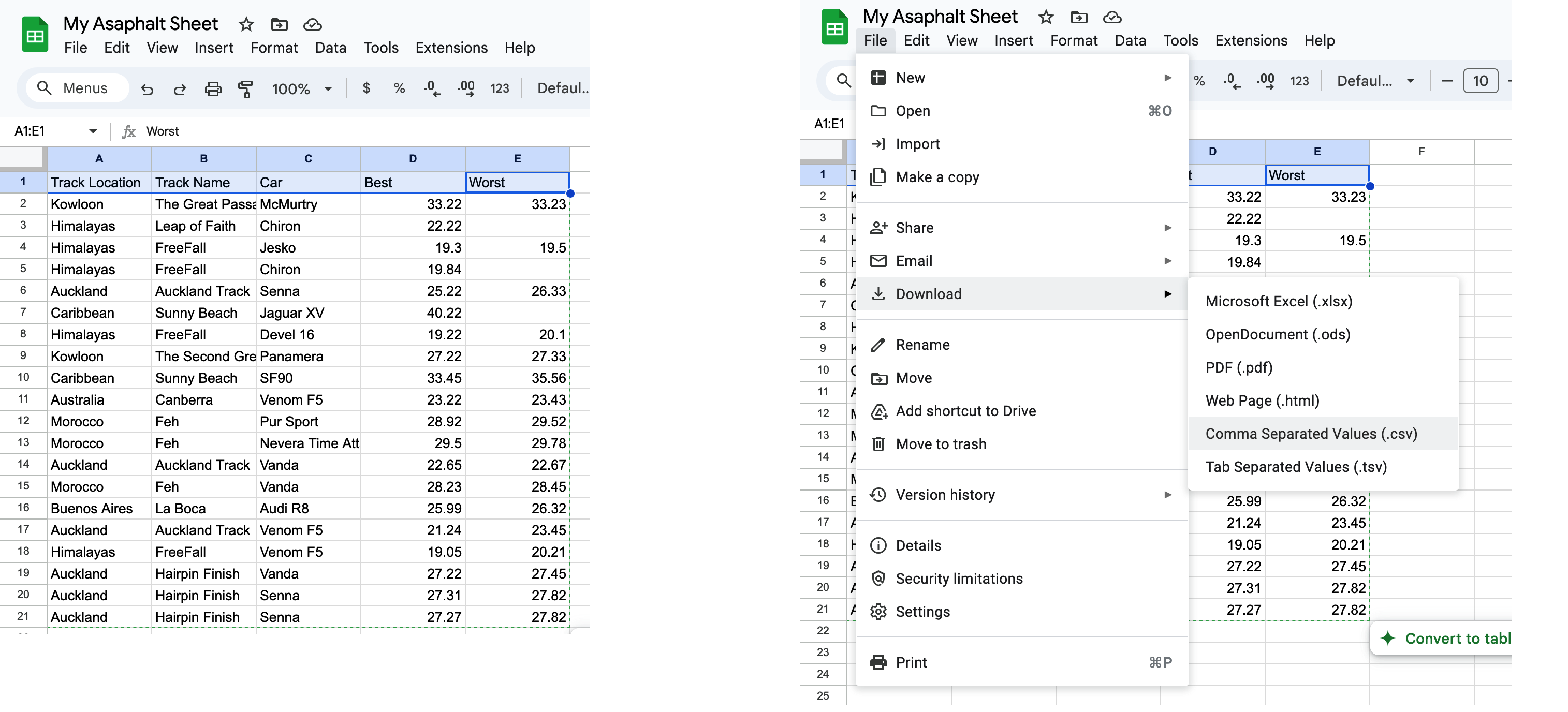 Saving as CSV UTF‑8 in Google Sheets